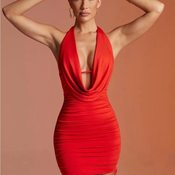Oh Polly Dresses & Skirts - Elegant Red Halter Dress